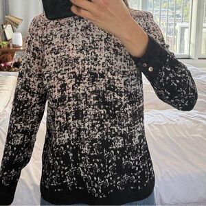 Vince Camuto Black and White Patterned Long Sleeve